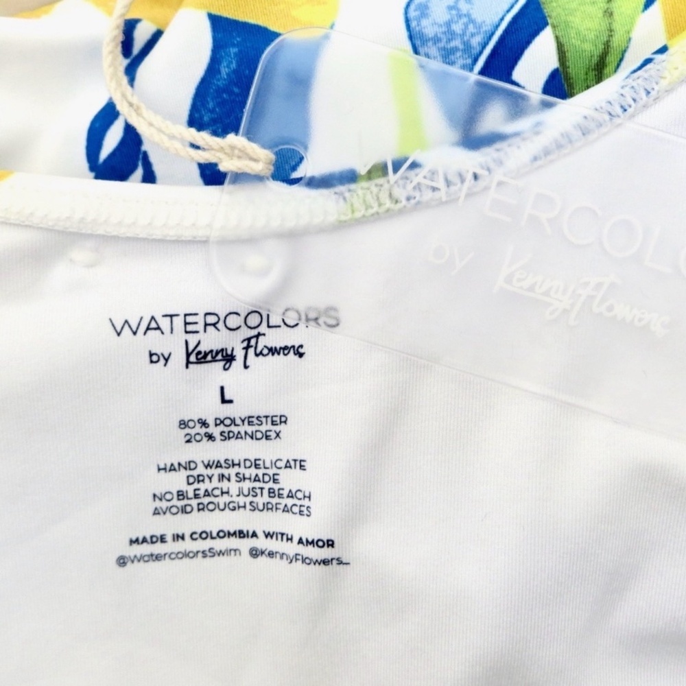 NEW! Kenny Flowers Watercolors The Positano Gold Rings Swimsuit SZ M, L - Picture 9 of 11